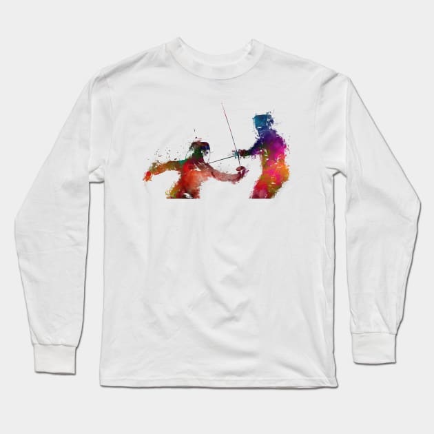 fencing sport art #fencing #sport Long Sleeve T-Shirt by JBJart